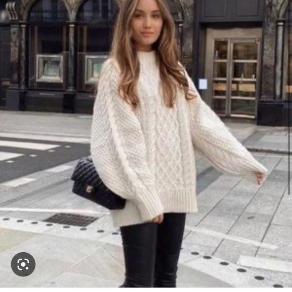 Workshop Republic Clothing Sweaters - ‼️LAST CHANCE‼️ Workshop Republic White Mock Neck Knit Sweater Large